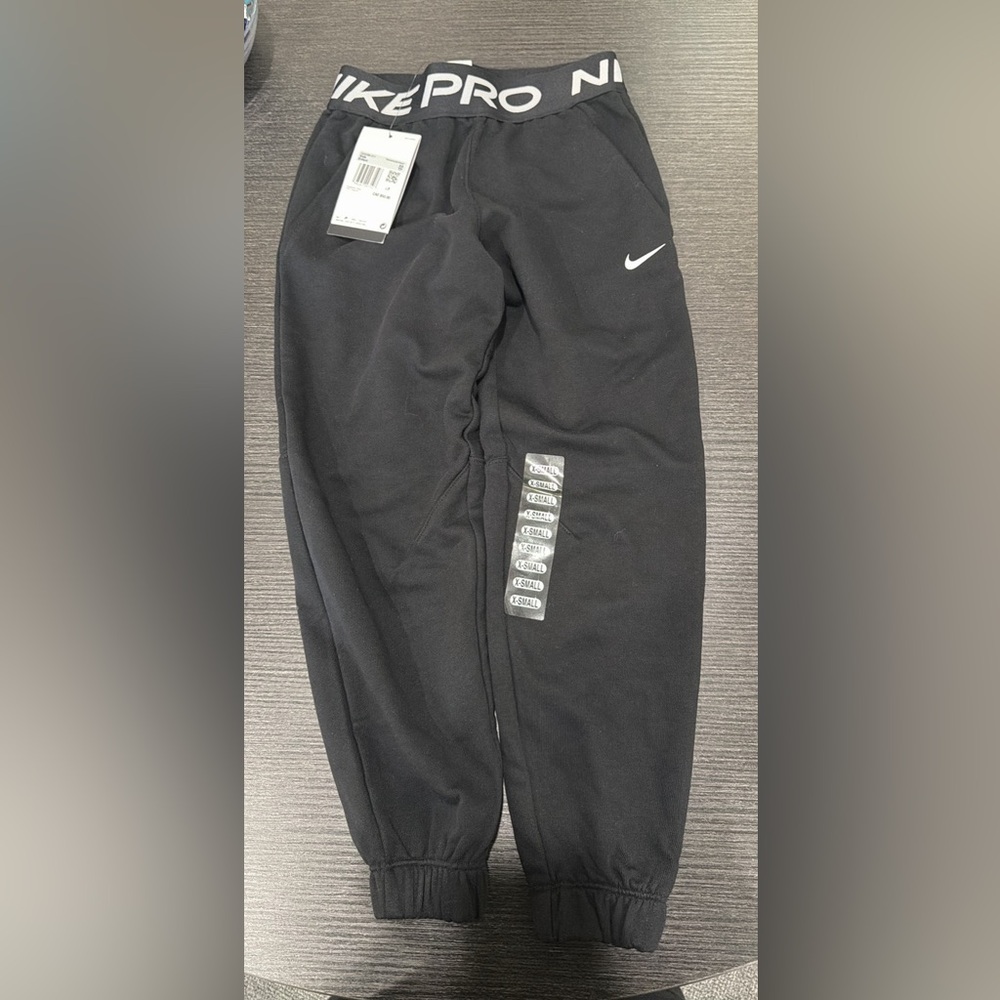 Nike Black Kids' Pro Joggers with White Swoosh